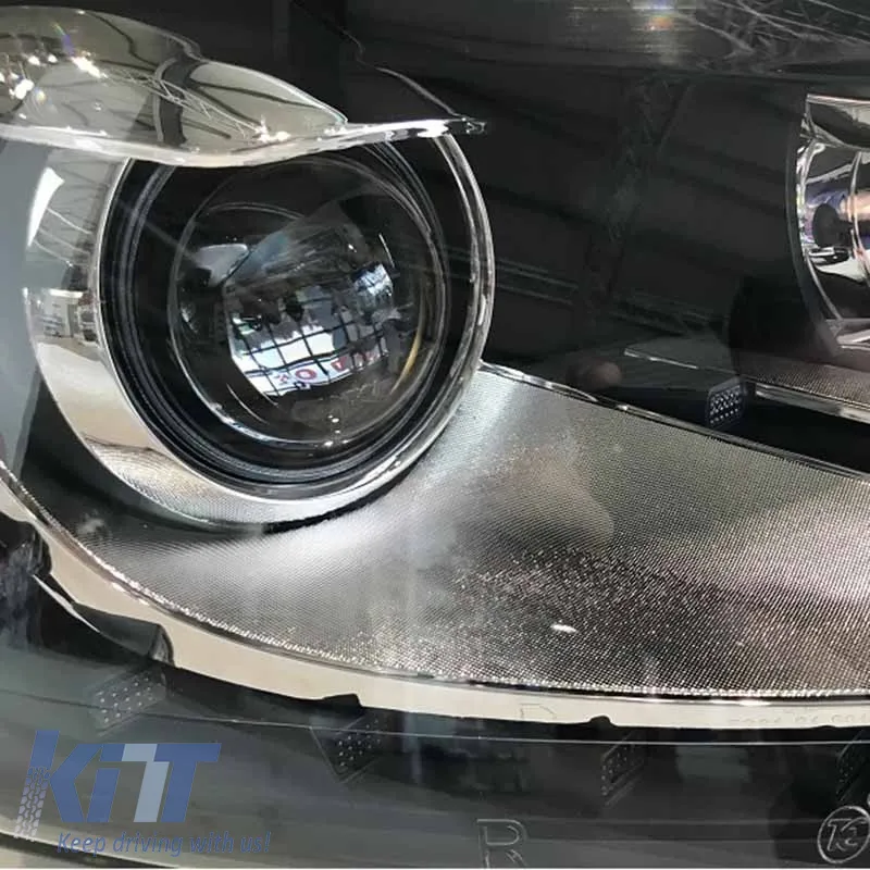 Headlights Set suitable for VW Polo 6R/6C 09-17 DRL GTI R-Look Black/Silver Line H7/H7 With Motor Carner