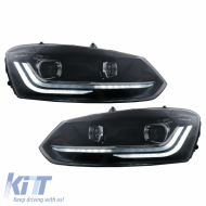 Headlights Set Suitable for VW Polo 6R/6C 09-17 DRL New Design & Dynamic Signal H7 With Motor Carrier