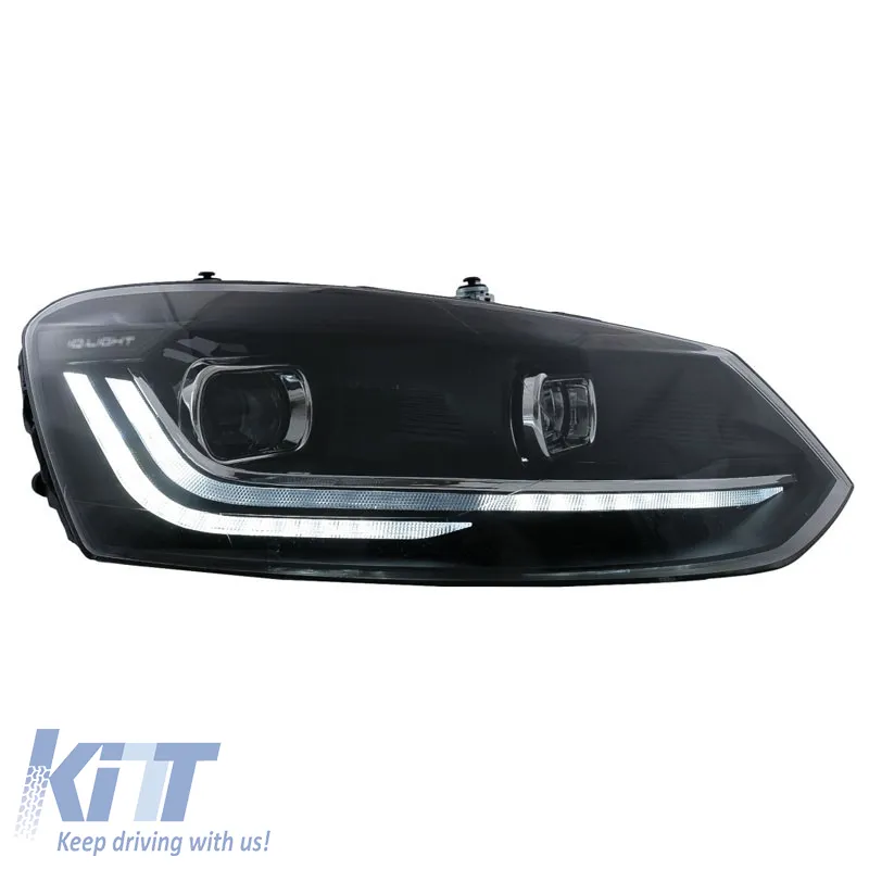 Headlights Set Suitable for VW Polo 6R/6C 09-17 DRL New Design & Dynamic Signal H7 With Motor Carrier