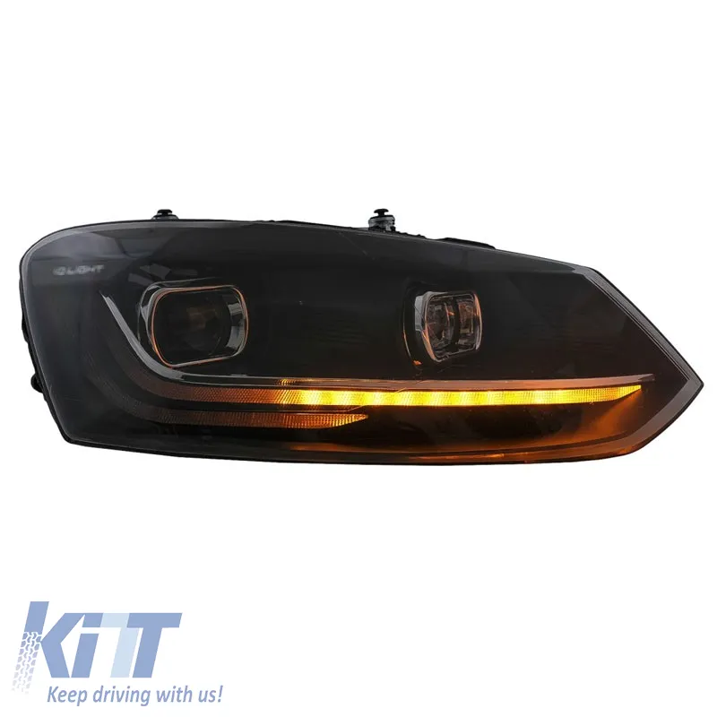 Headlights Set Suitable for VW Polo 6R/6C 09-17 DRL New Design & Dynamic Signal H7 With Motor Carrier