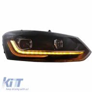 Headlights Set Suitable for VW Polo 6R/6C 09-17 DRL New Design & Dynamic Signal H7 With Motor Carrier-image-6312754