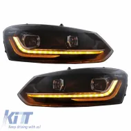 Headlights Set Suitable for VW Polo 6R/6C 09-17 DRL New Design & Dynamic Signal H7 With Motor Carrier-image-6312755
