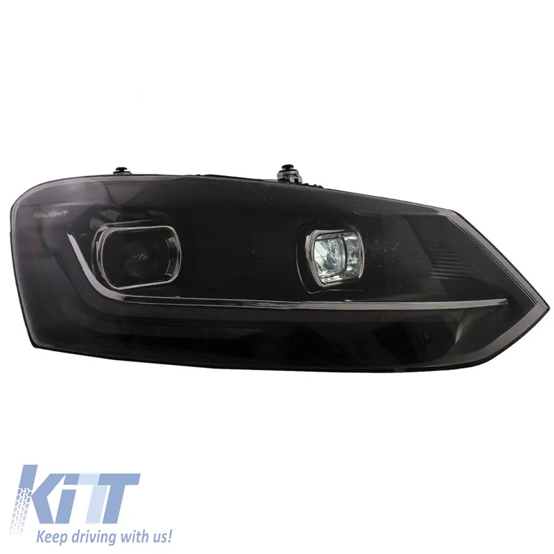 Headlights Set Suitable for VW Polo 6R/6C 09-17 DRL New Design & Dynamic Signal H7 With Motor Carrier