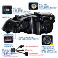 Headlights Set Suitable for VW Polo 6R/6C 09-17 DRL Tube & Dynamic Signal H7 With Motor V-Land-image-6329242