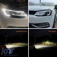Headlights Set Suitable for VW Polo 6R/6C 09-17 DRL Tube & Dynamic Signal H7 With Motor V-Land-image-6329247