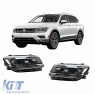 Headlights Set suitable for VW Tiguan II mk2 16+ DRL Led Matrix & Led Signal Dynamic R-Line Look H7/H7 With Motor Carner
