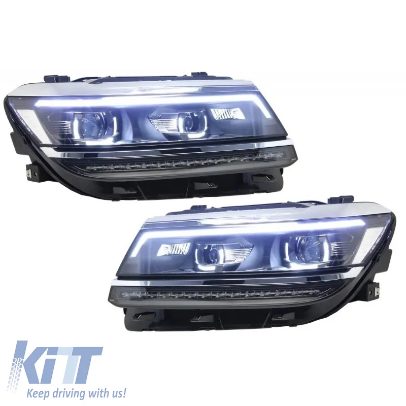 Headlights Set suitable for VW Tiguan II mk2 16+ DRL Led Matrix & Led Signal Dynamic R-Line Look H7/H7 With Motor Carner