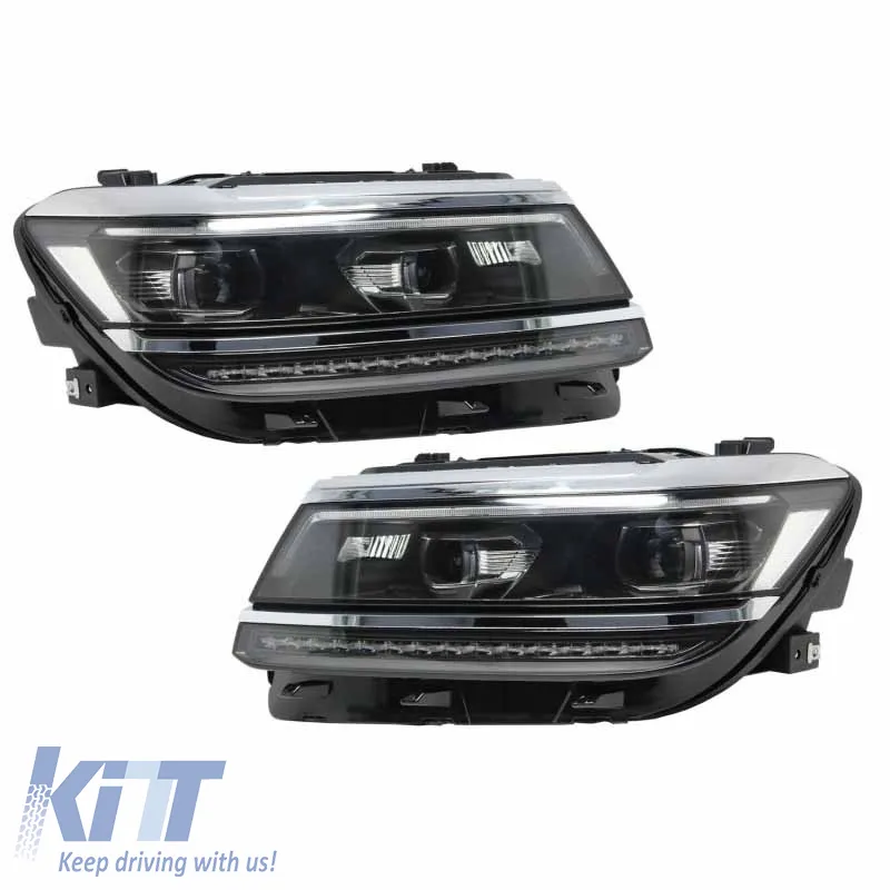 Headlights Set suitable for VW Tiguan II mk2 16+ DRL Led Matrix & Led Signal Dynamic R-Line Look H7/H7 With Motor Carner