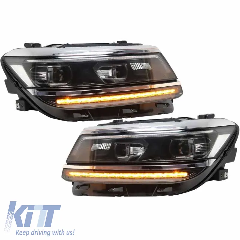 Headlights Set suitable for VW Tiguan II mk2 16+ DRL Led Matrix & Led Signal Dynamic R-Line Look H7/H7 With Motor Carner