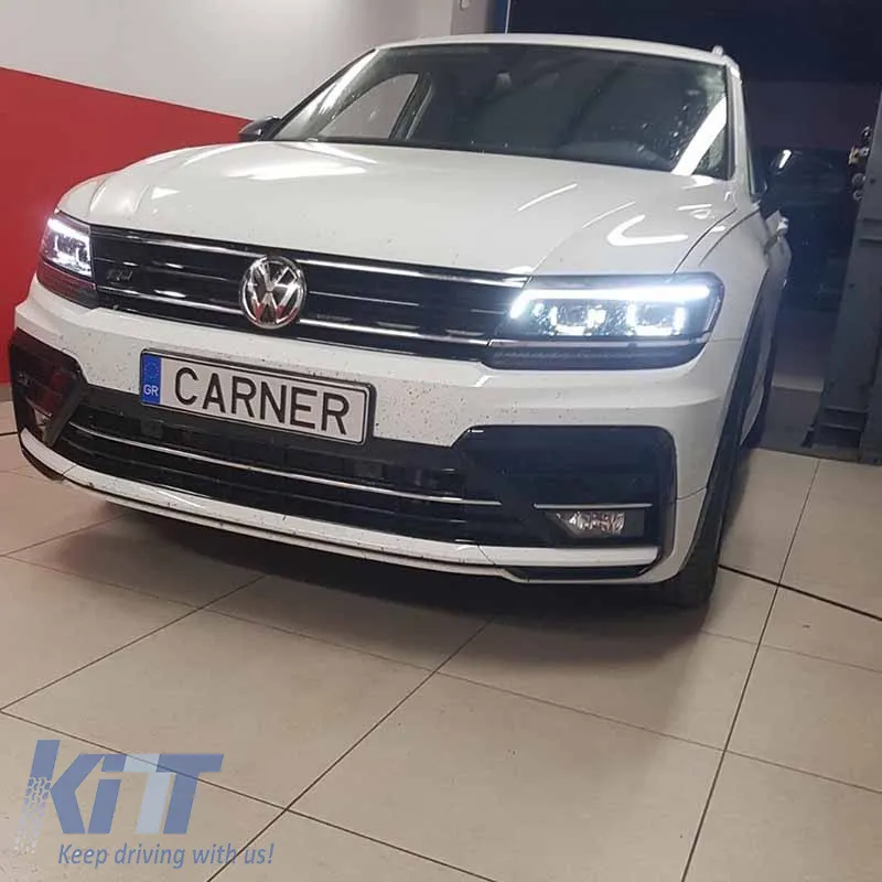 Headlights Set suitable for VW Tiguan II mk2 16+ DRL Led Matrix & Led Signal Dynamic R-Line Look H7/H7 With Motor Carner