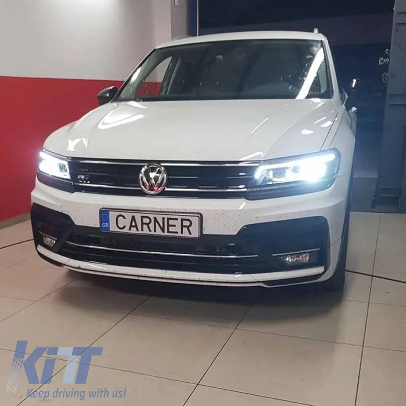 Headlights Set suitable for VW Tiguan II mk2 16+ DRL Led Matrix & Led Signal Dynamic R-Line Look H7/H7 With Motor Carner