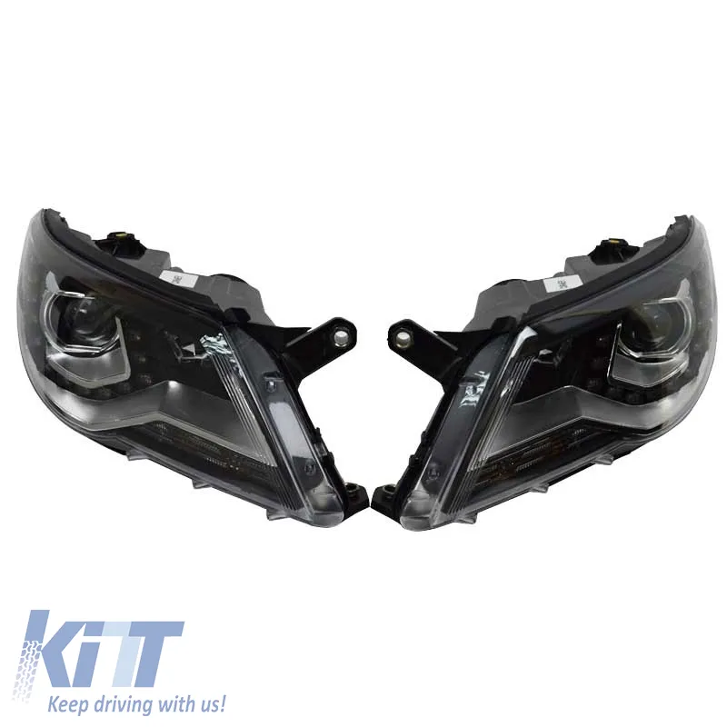 Headlights Set suitable for VW Tiguan mk1 07-11 DRL Black H7/H7 With Motor Carner