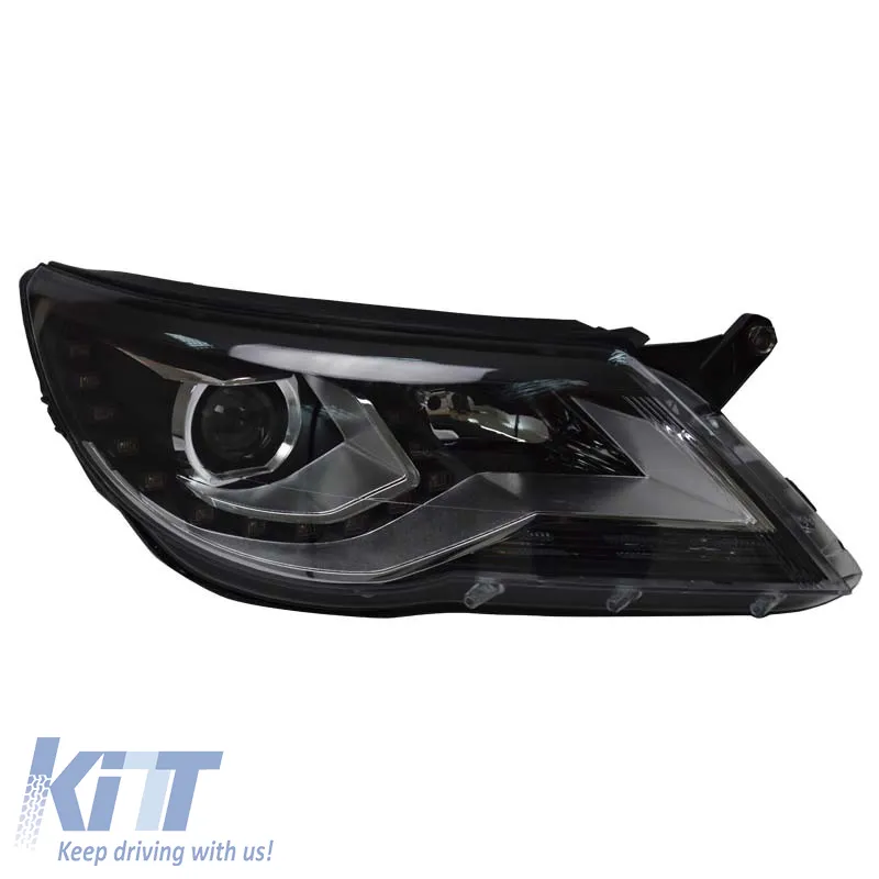 Headlights Set suitable for VW Tiguan mk1 07-11 DRL Black H7/H7 With Motor Carner