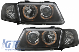 image-74-Headlights suitable for Audi A3 8L (08.1996-08.2000) Angel Eyes Black