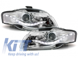image-6-Headlights suitable for Audi A4 B7 (2004-2008) LED Daytime Running Lights DRL Optik