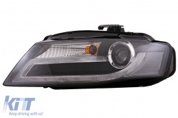 Headlights suitable for Audi A4 B8 8K (2008-2011) LED Daytime Running Light Bar Xenon Design LHD-image-6074787