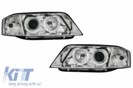 image-2-Headlights suitable for Audi A6 (05.1997-09.1999) Angel Eyes Chrome