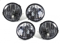 Headlights suitable for BMW 3 Series E30 (1983-1987) with Glass Cross Chrome-image-52866