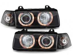 Headlights suitable for BMW 3 Series E36 Coupe / Cabrio (12.1990-08.1999) Angel Eyes Black
