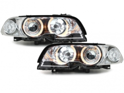 Headlights suitable for BMW 3 Series E46 Coupe (1998-2002) Angel Eyes 2 Halo Rims