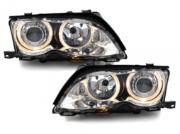 Headlights suitable for BMW 3 Series E46 Sedan (2001-2003) Angel Eyes 2 Halo Rims