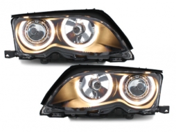 image-21-Headlights suitable for BMW 3 Series E46 Sedan Touring (09.2001-03.2005) 2 Halo Rims Black