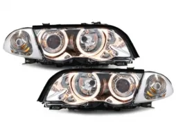 image-75-Headlights suitable for BMW 3 Series E46 (1999-2001) Angel Eyes 2 Halo Rims Chrome