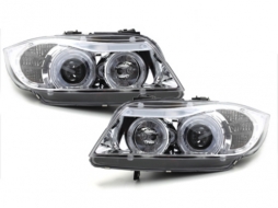 Headlights suitable for BMW 3 Series E90 E91 (03.2005-08.2008) Angel Eyes 2 Halo Rims-image-59434
