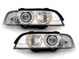 Headlights suitable for BMW 5 Series E39 (09.1995-06.2003) Angel Eyes Halo Rims-image-59464