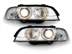 Headlights suitable for BMW 5 Series E39 (09.1995-06.2003) Angel Eyes Halo Rims-image-59467