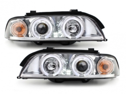 Headlights suitable for BMW 5 Series E39 (1995-2000) Angel Eyes 2 Halo Rims Chrome-image-59441