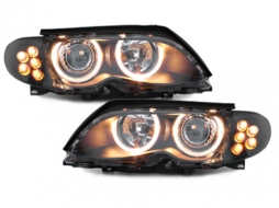 headlights suitable for BMW E46 4d 01-03 _ 2 halo rims - SWB02DLB