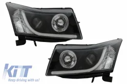 image-75-Headlights suitable for CHEVROLET Cruze J300 (2008-2012) Dayline LED TUBE LIGHT Black