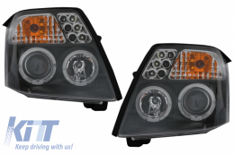 image-18-Headlights suitable for CITROEN C2 (JM) (2003-2009) Angel Eyes 2 Halo Rims Black
