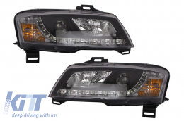 Headlights suitable for FIAT Stilo (2001-2008) Daytime Running Light Black - SWFI05LGXB