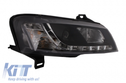 Headlights suitable for FIAT Stilo (2001-2008) Daytime Running Light Black-image-6014998