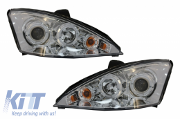 image-64-Headlights suitable for Ford Focus (2001-2004) 2 LED Halo Rims Chrome