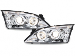 Headlights suitable for Ford Mondeo (09.2000-05.2007) Angel Eyes Chrome-image-59616
