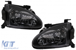 Headlights suitable for Honda CRX DEL SOL (03.1992-1997) Black - HLHOCRXDELB