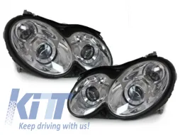 image-8-Headlights suitable for MERCEDES Benz CLK W209 (2003-2008) Chrome