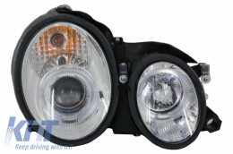 Headlights suitable for Mercedes CLK W208 C208 (03.1997-04.2002) Angel Eyes 2 Halo Rims Chrome-image-6031021