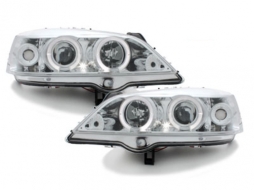 Headlights suitable for Opel Astra G (1998-2004) Angel Eyes 2 Halo Rims Chrome-image-59748
