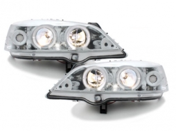 Headlights suitable for Opel Astra G (1998-2004) Angel Eyes 2 Halo Rims Chrome-image-59752
