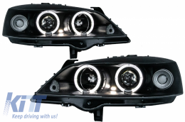 Headlights suitable for Opel Astra G (09.1997-02.2004) Angel Eyes Black