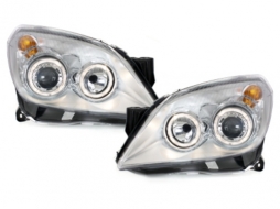 Headlights suitable for Opel Astra H (03.2004-2009) Angel Eyes 2 Halo Rims Chrome - SWO13