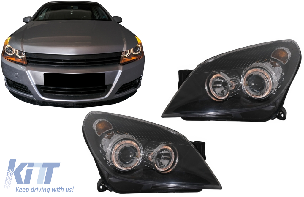 Headlights suitable for Opel Astra H (03.2004-2009) Angel Eyes 2