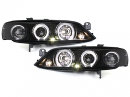Headlights suitable for Opel Vectra B (11.1995-12.1998) Angel Eyes 2 Halo Rims Black-image-59912
