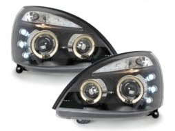 image-29-Headlights suitable for Renault Clio II (06.2001-09.2005) Angel Eyes 2 Halo Rims Black