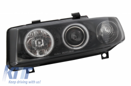 Headlights suitable for SEAT Leon (1999-2004) / Seat Toledo (1999-2004) Angel Eyes Black CCFL-image-6044933