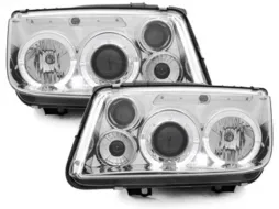 image-12-Headlights suitable for VW Bora (1998-2005) Angel Eyes 2 Halo Rims Chrome